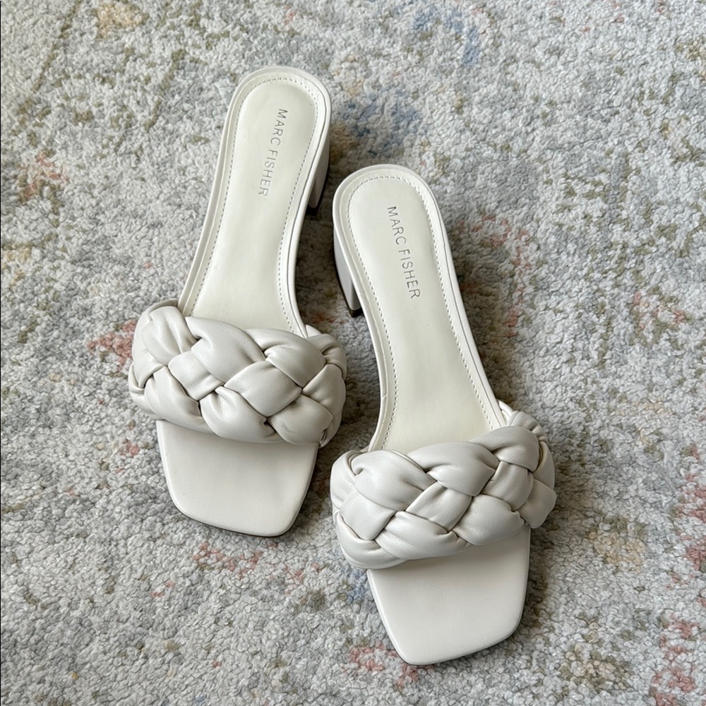 Marc Fisher Calvie Ivory Braided Sandals